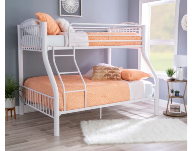 Linon Home Decor Products, Inc. Heavy Metal White Twin Over Full Bunkbed large image number 5