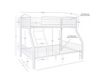 Linon Home Decor Products, Inc. Heavy Metal White Twin Over Full Bunkbed small image number 6