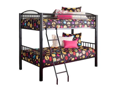 Linon Home Decor Products, Inc. Heavy Metal Black Twin Bunkbed