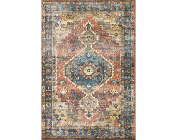 Loloi Skye Rust and Blue 4' X 6' Rug large image number 1