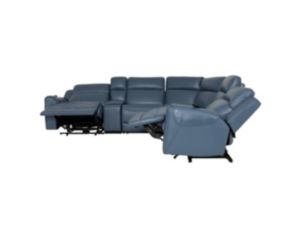 Lamps Per Se KM6226 Collection Florida Baja Blue Leather 6-Piece Power Reclining Sectional