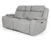 Lamps Per Se KM6155 Light Gray Leather Power Reclining Loveseat with Console small image number 4