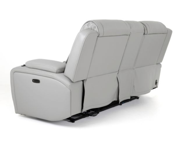 Lamps Per Se KM6155 Light Gray Leather Power Reclining Loveseat with Console large image number 6