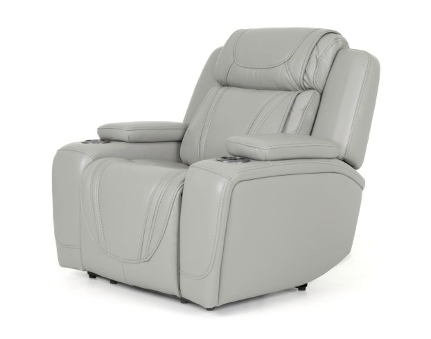 Lamps Per Se KM6155 Light Gray Leather Power Recliner large image number 4