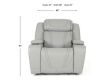 Lamps Per Se KM6155 Light Gray Leather Power Recliner small image number 11