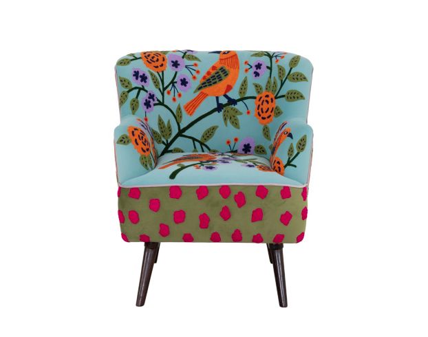 Lr Home Matilda Blue Embroidered Accent Chair large image number 1