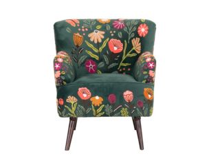 Lr Home Matilda Green Embroidered Accent Chair