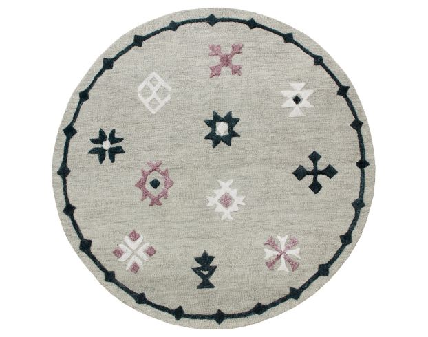 Lr Home Vibrance Gray 7-Inch Round Rug large image number 1