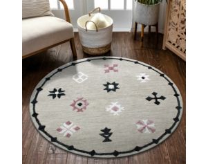 Lr Home Vibrance Gray 7-Inch Round Rug