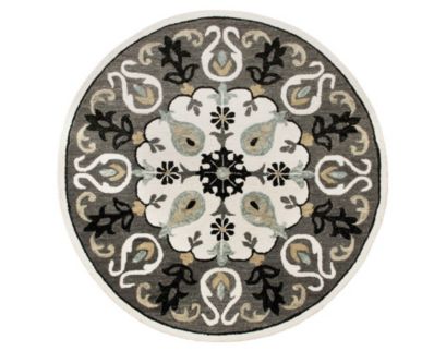 Lr Home Vibrance Beige/Gray 7-Foot Round Rug