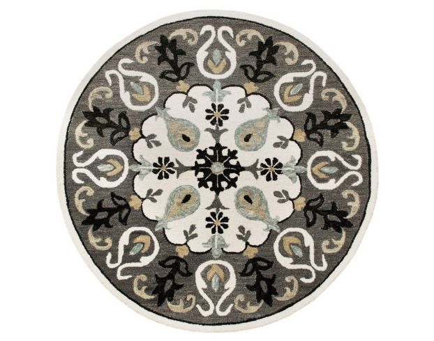 Lr Home Vibrance Beige/Gray 7-Foot Round Rug large image number 1