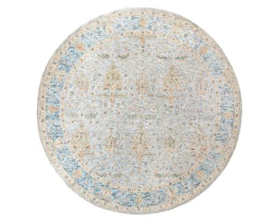 Lr Home Vintage Blue/Beige 8.6-Foot Round Rug