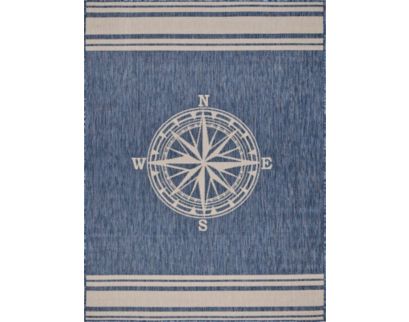 Lr Home Outdoor Navy Seaside 7.6 X 9.5 Rug