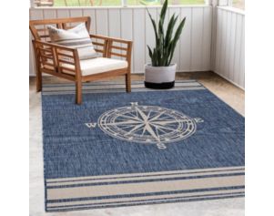 Lr Home Outdoor Navy Seaside 7.6 X 9.5 Rug