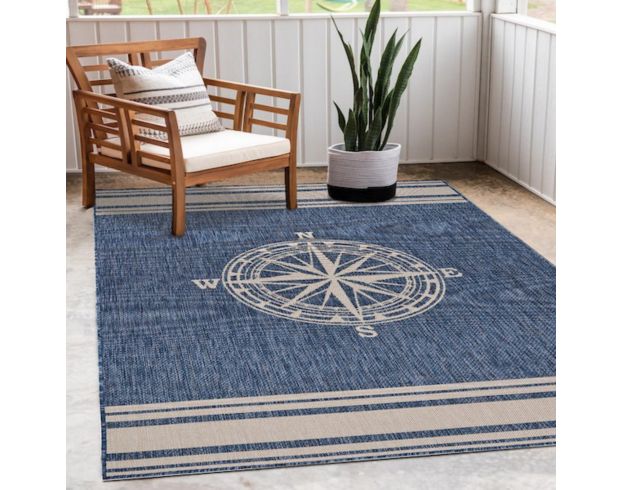 Lr Home Outdoor Navy Seaside 7.6 X 9.5 Rug large image number 2