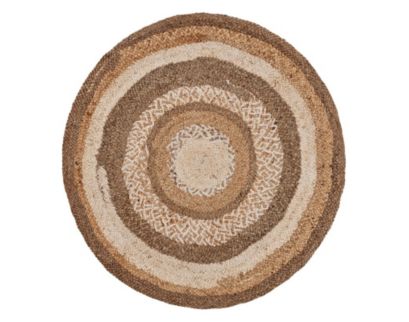 Lr Home Boutique Multicolored Jute 7.6-Foot Round Rug