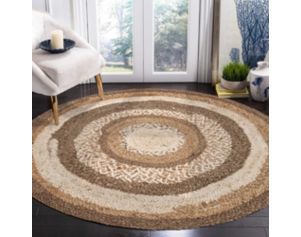 Lr Home Boutique Multicolored Jute 7.6-Foot Round Rug