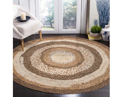 Lr Home Boutique Multicolored Jute 7.6-Foot Round Rug