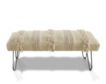Lr Home White and Gold Tufted Bench small image number 1