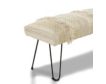 Lr Home White and Gold Tufted Bench small image number 2