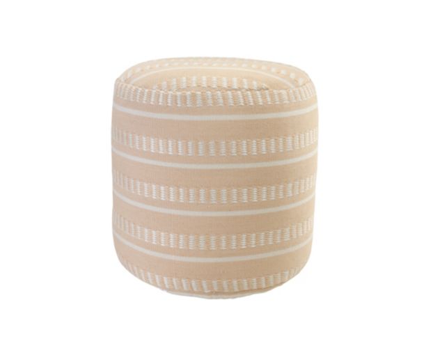 Lr Home Outdoor Cream Pouf large image number 1