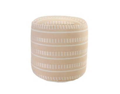 Lr Home Outdoor Cream Pouf