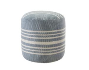 Lr Home Outdoor Blue & White Pouf
