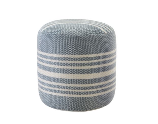 Lr Home Outdoor Blue & White Pouf large image number 1
