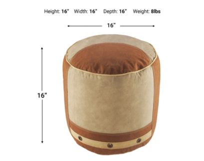 Lr Home Beige Pouf