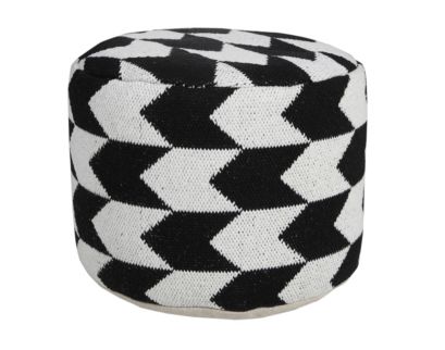 Lr Home Black & White Geometric Pouf