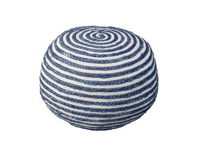 Lr Home Navy Striped Pouf