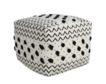 Lr Home Black and White Geometric Pouf small image number 1