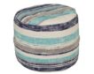 Lr Home Blue and White Striped Pouf small image number 1