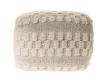 Lr Home Cream and Light Gray Pouf small image number 1