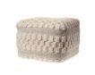 Lr Home Cream and Light Gray Pouf small image number 2