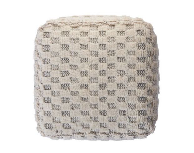 Lr Home Cream and Light Gray Pouf large image number 4