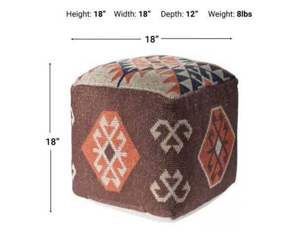 Lr Home Southwestern Multi-Colored Geometric Pouf large image number 3