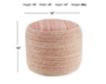 Lr Home Coral and White Pouf small image number 3