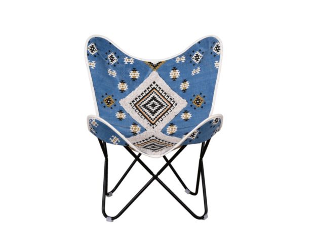 Lr Home Butterfly Chairs Blue Tufted Diamond Chair large image number 1