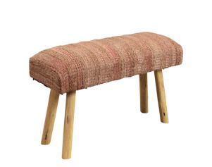 Lr Home Pink and Beige Bench