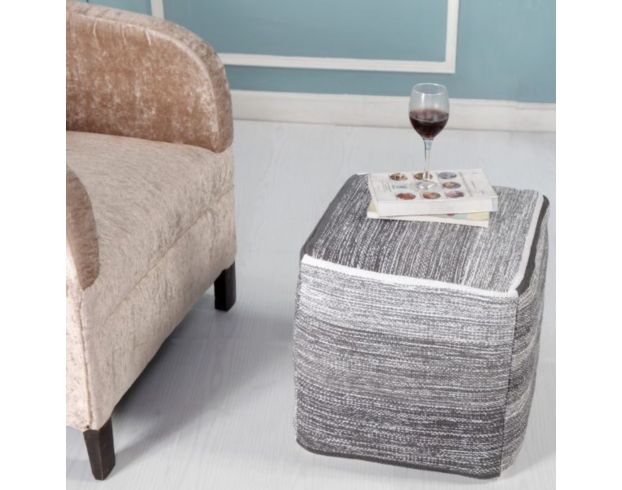 Lr Home Gray Textured Pouf large image number 2