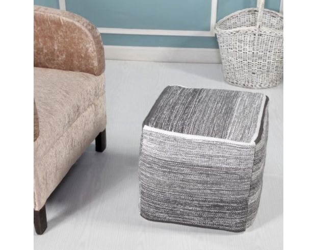Lr Home Gray Textured Pouf large image number 4