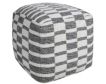 Lr Home Gray & White Pouf 18X18 small image number 2