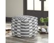 Lr Home Gray & White Pouf 18X18 small image number 3