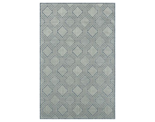 Lr Home Veranda 5' x 7' Gray and Blue Outdoor Rug large image number 1