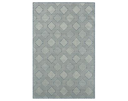 Lr Home Veranda 5' x 7' Gray and Blue Outdoor Rug