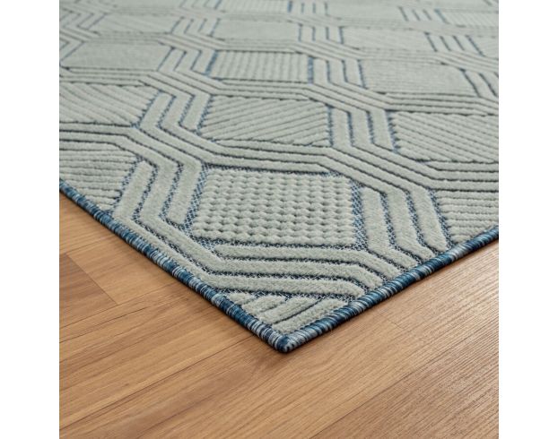 Lr Home Veranda 5' x 7' Gray and Blue Outdoor Rug large image number 2