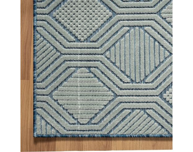 Lr Home Veranda 5' x 7' Gray and Blue Outdoor Rug large image number 3