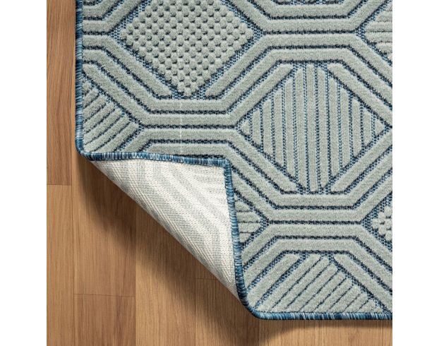 Lr Home Veranda 5' x 7' Gray and Blue Outdoor Rug large image number 5