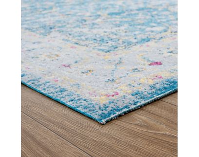 Lr Home Antiquity 5'3" x 7'10" Blue Distressed Outdoor Rug